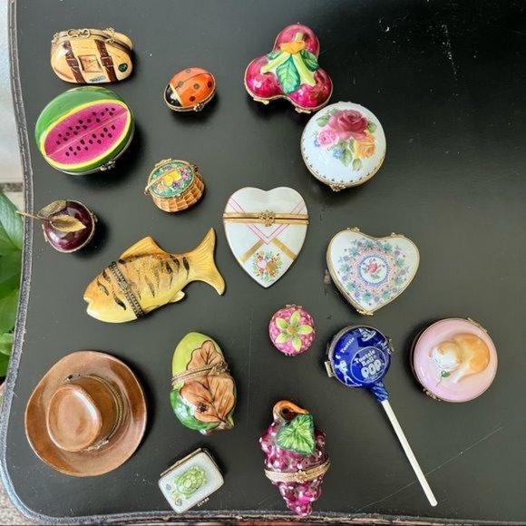 Limoges Chamart Peint Main Watermelon Slice Trinket Pill Box - Picture 12 of 12